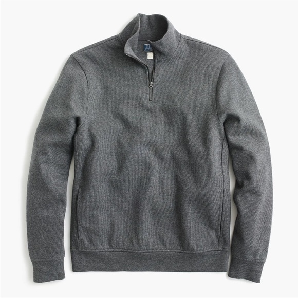 Men’s J. Crew French Rib Half-Zip Sweatshirt Sweater Top with Pockets - Picture 2 of 16